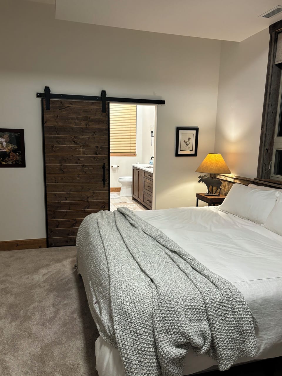 From master bedroom into bathroom