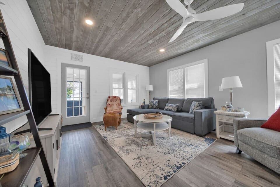 Spacious living room to catch a flick when the weather isn`t cooperating