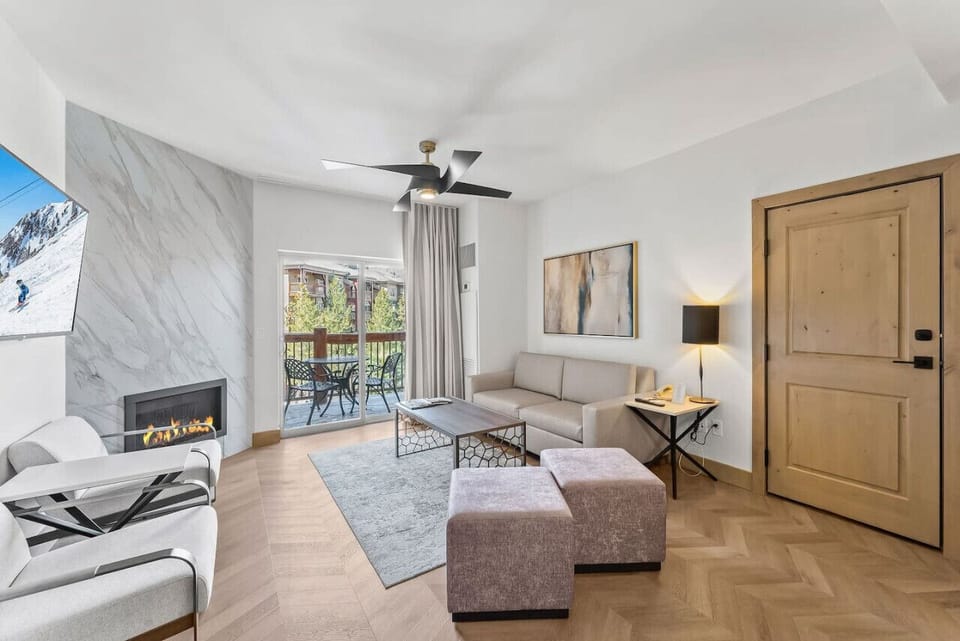 Gas fireplace in living room