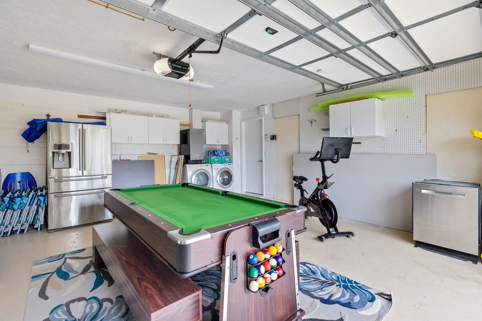 Unwind with a game of pool or break a sweat on our Peloton bike, all in the comfort of your own private garage area. Whether you're in the mood for fun or fitness, we've got you covered.