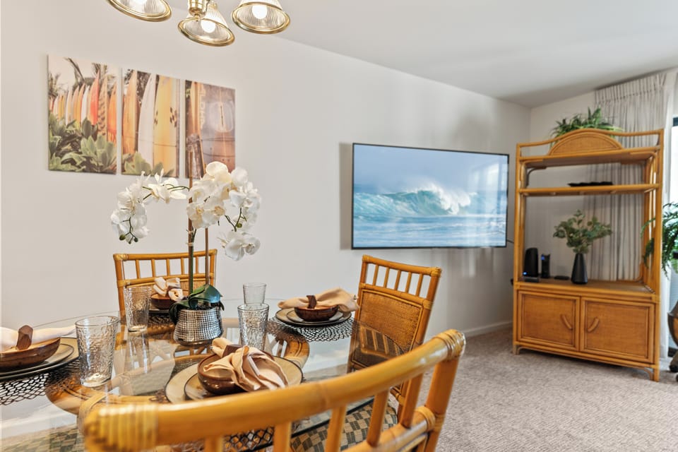 Watch TV while enjoying your meals