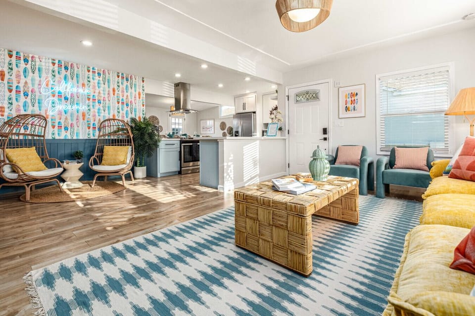 Open-concept comfort blending fun and function.