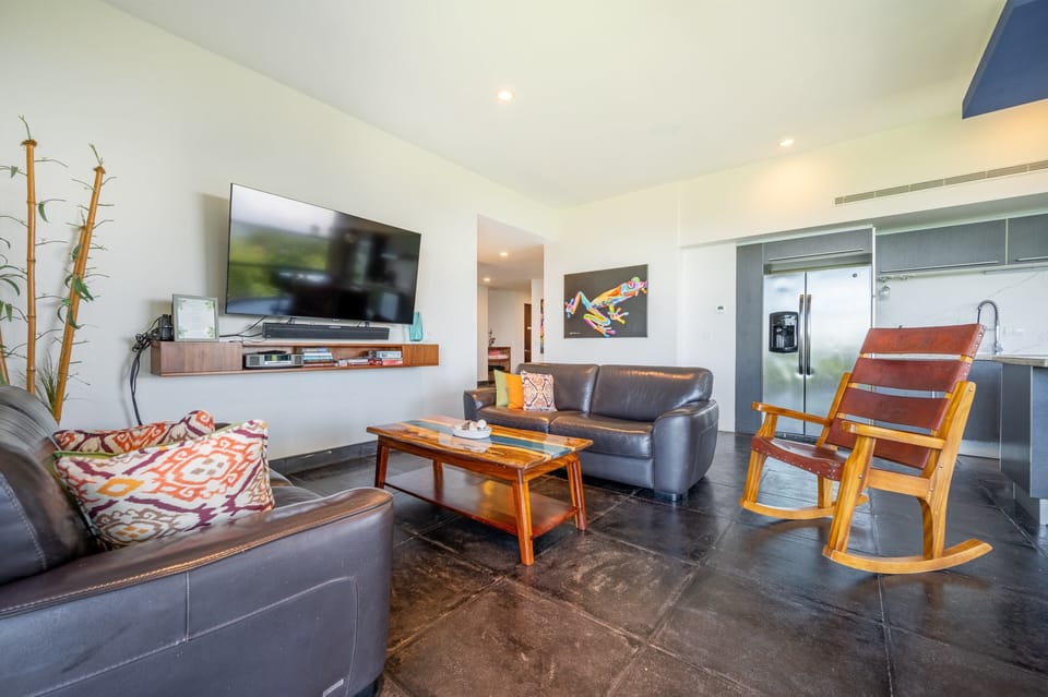 Spacious living room perfect for relaxing after a day at the beach