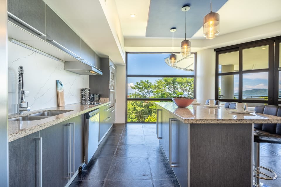 Prepare delicious meals while enjoying ocean views from the kitchen