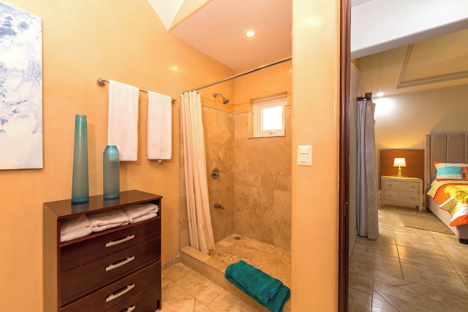 Professionally cleaned, make full use of our pristine guest bathroom.