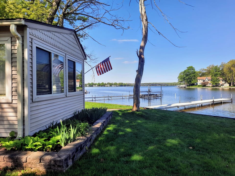 cottage and lake