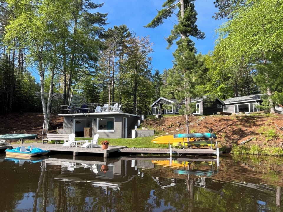 Main Cabin, Finished Bunkhouse & Boathouse with rooftop deck