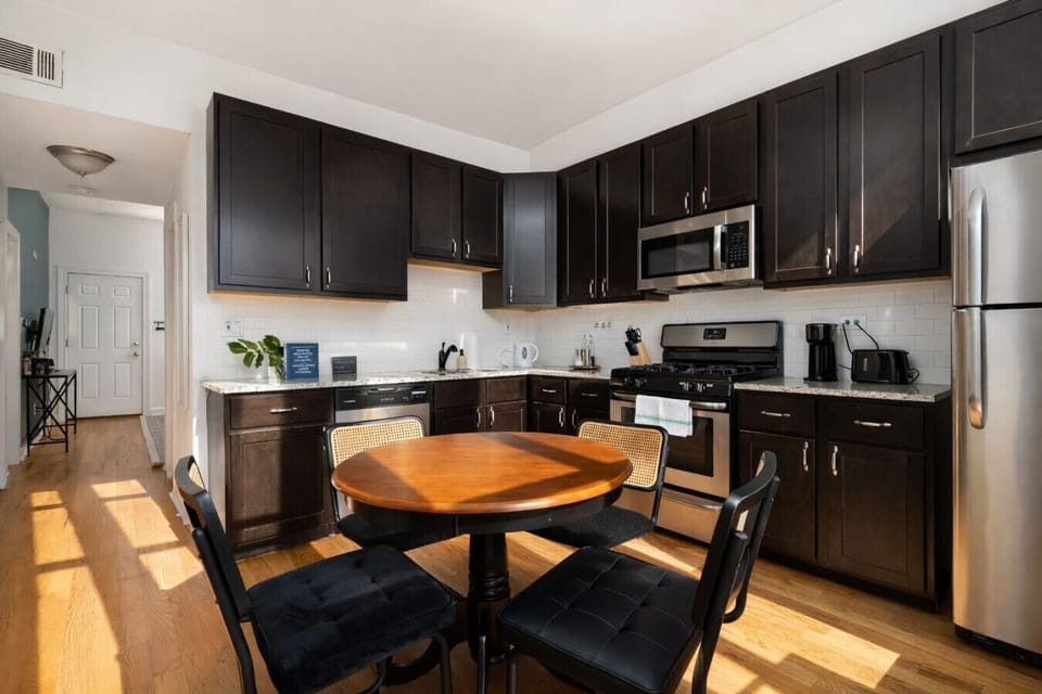 Cook, dine, and connect. Our modern kitchen comes with everything you need to whip up a gourmet meal at home