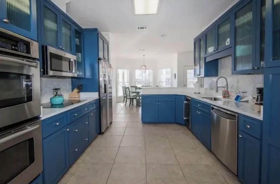 Kitchen with a double oven.