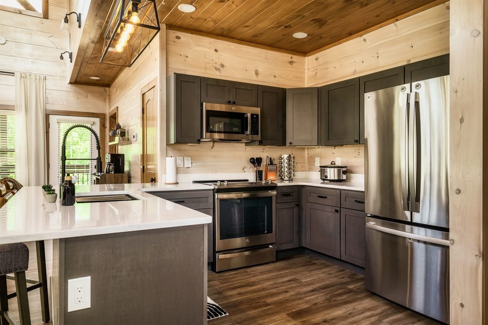 This fully stocked kitchen is perfect for those special meals, just ask mom to bring the secret recipes. 