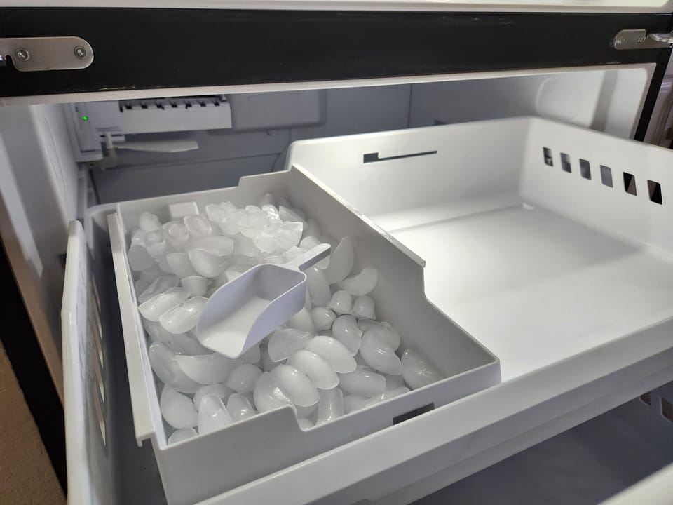 Large automatic ice maker.