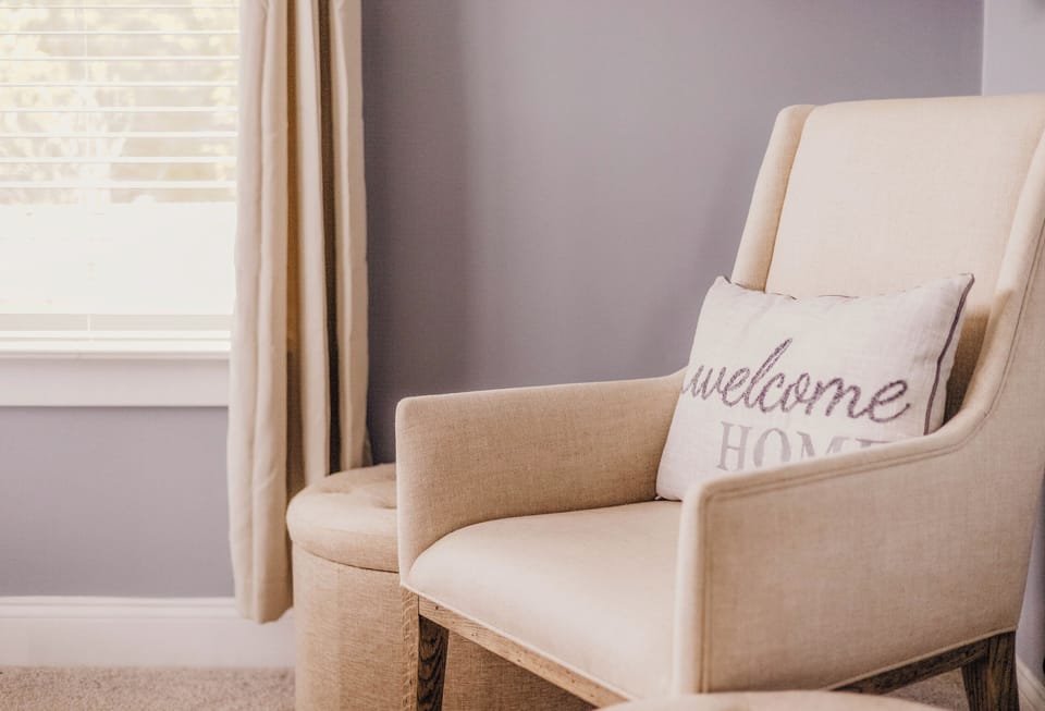 Cozy chair in the main floor suite for reading
