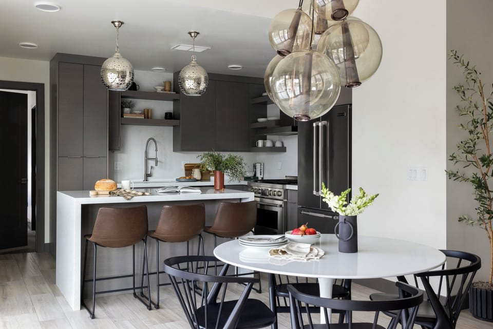 Dining and Kitchen - Penthouse on Glenwood 401 - Jackson Hole, WY -  Luxury Villa Rental