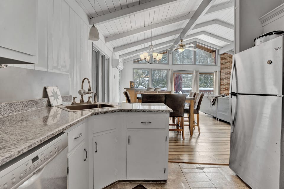 Cook among the tress in our upside down style home. 