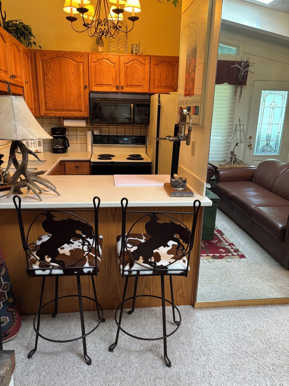 Counter with stools for meals