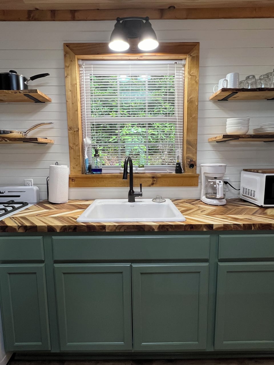 Chevron butcher block countertops