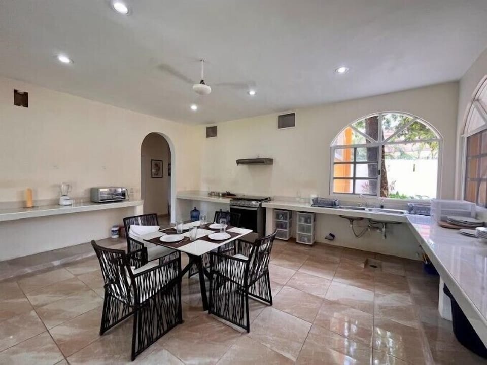 Dining room with kitchen