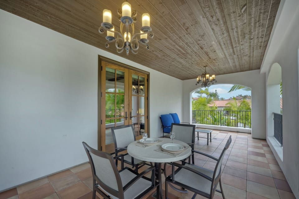 Enjoy the fresh air on the private balcony.