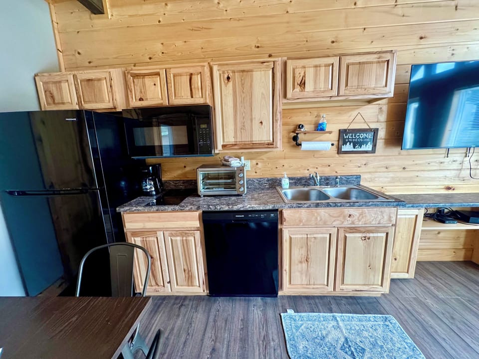 Kitchenette off living space.