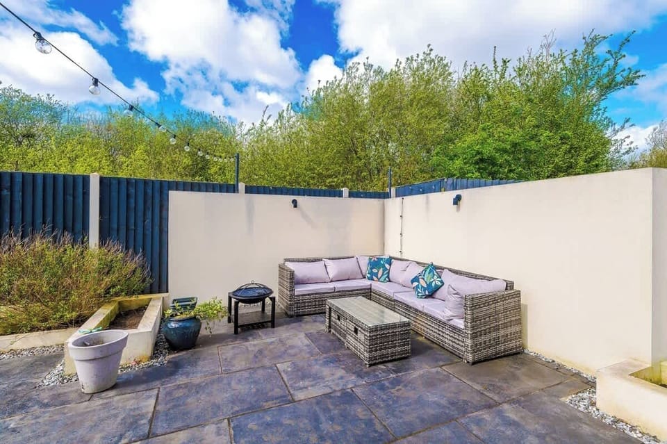 The Garden Seating area with a fire pit for you to enjoy