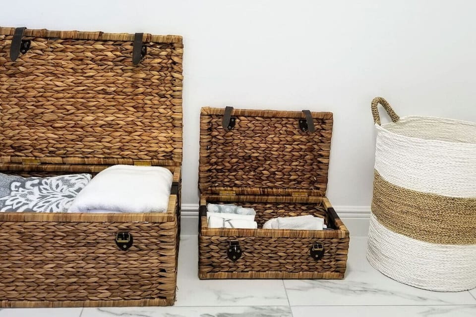 just some of the spare linens and towels