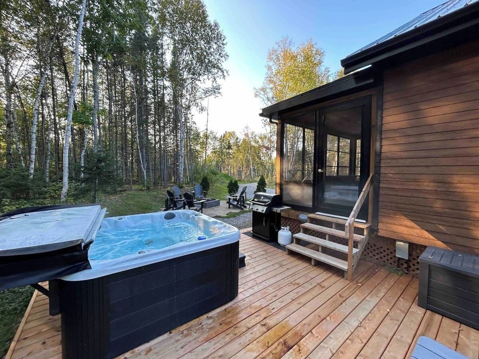 Soak after a day at Le Massif.