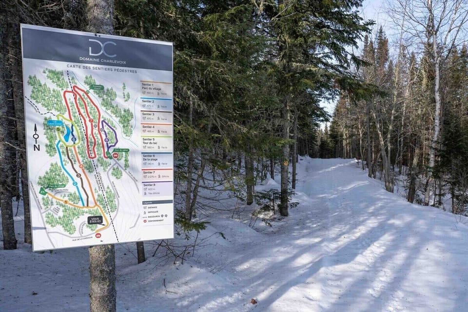 Snowshoe trails right outside.