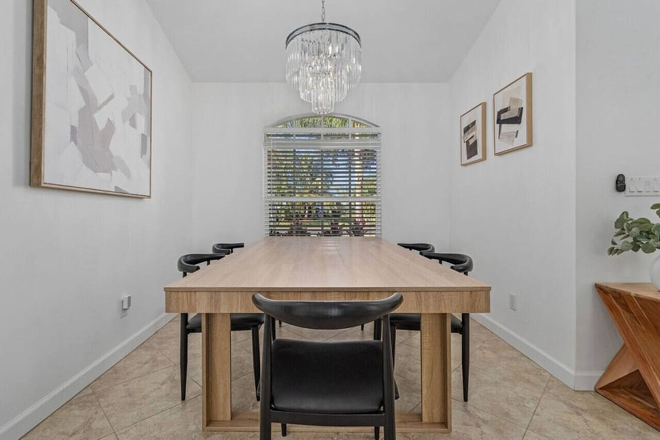 A dining table for six