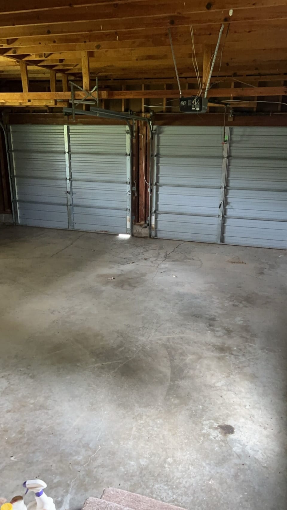 Attached garage from the house door