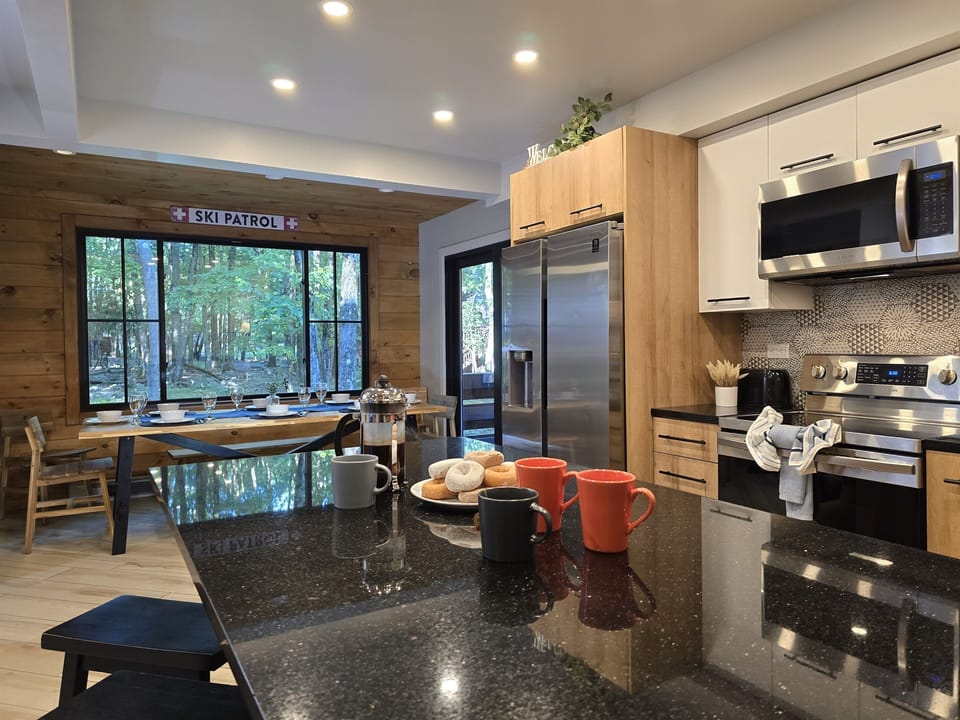 Cook your favorite meal in the well-equipped kitchen stocked with the essentials to make cooking a breeze