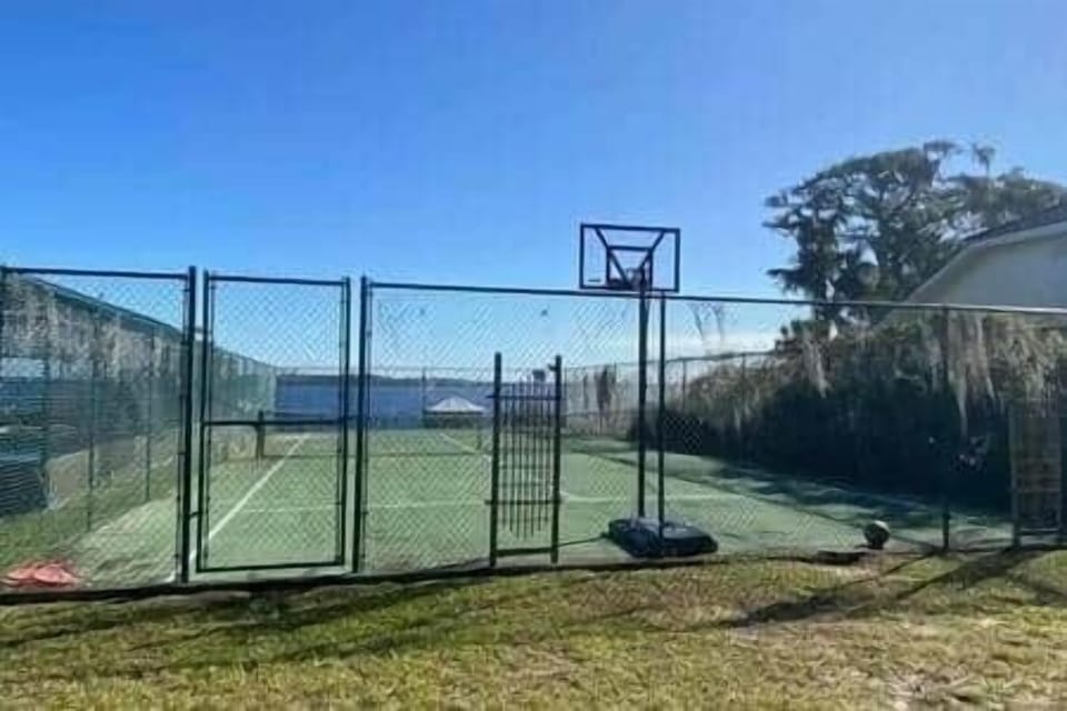 Tennis on the lake ,  just for you and your guests , not a shared space. 