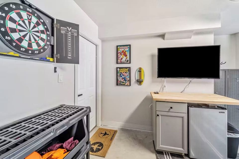 The Hangar Game Room with Darts and TV
