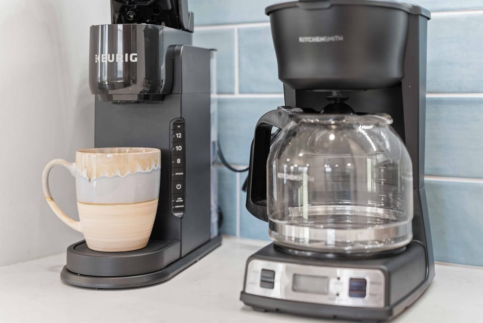 Two coffee machines, so you never miss out on your morning cup of joe!