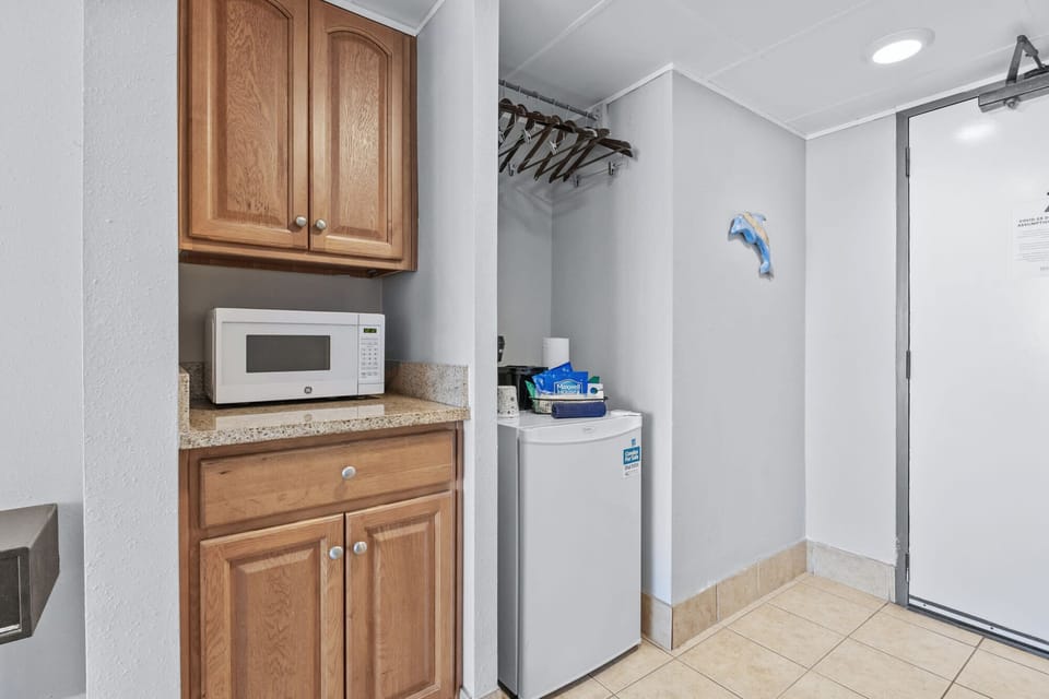 Mini Fridge + Microwave
