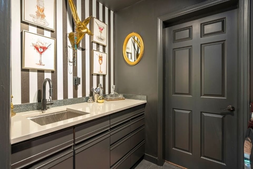 Wet Bar and entry to garage.