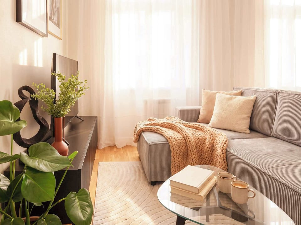 Convertible sofa and TV with Netflix