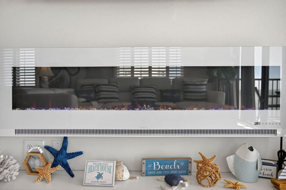 Sleek bathroom vanity w/ mirror, clean finishes & practical storage space.