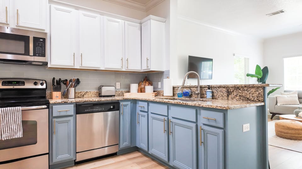 Open floor plan kitchen and living room