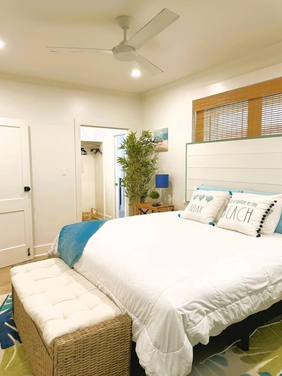 Primary Bedroom with King Bed, TV, Walk-in Closet, Private Bathroom, and Private Patio Access