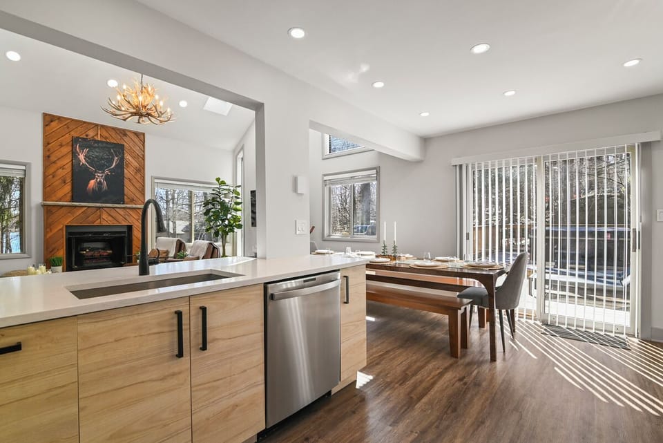 view of kitchen and living room