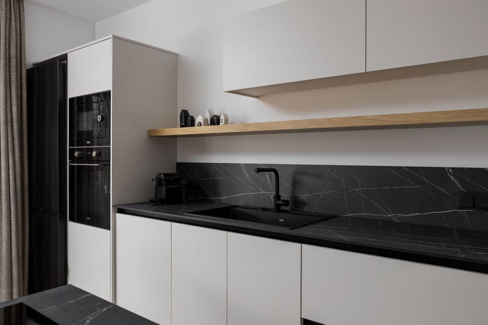 A fully equipped kitchen with modern appliances