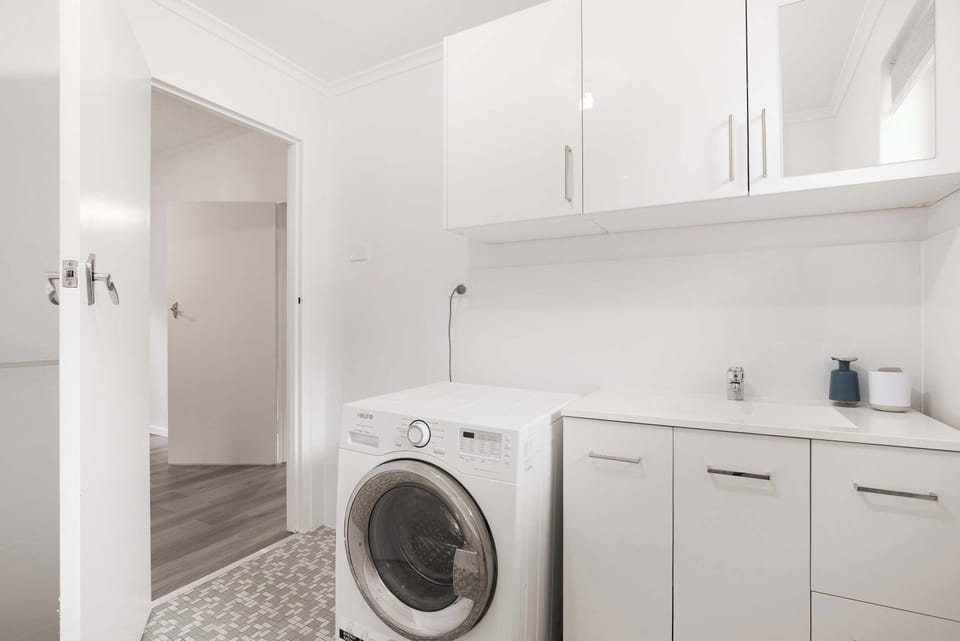 Bathroom with washing machine