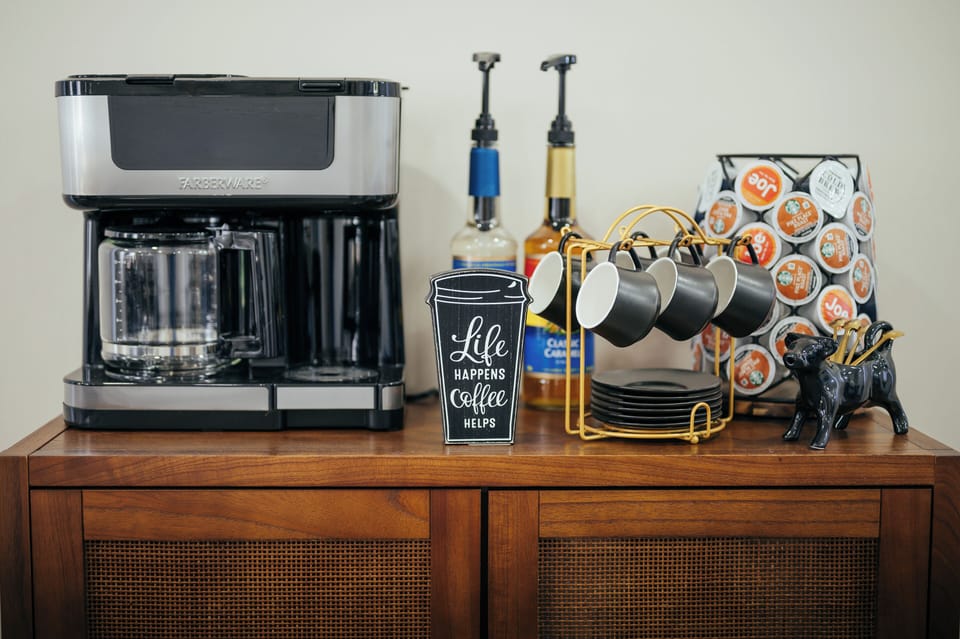 Complimentary Coffee, Sugar, Creamer, Filters