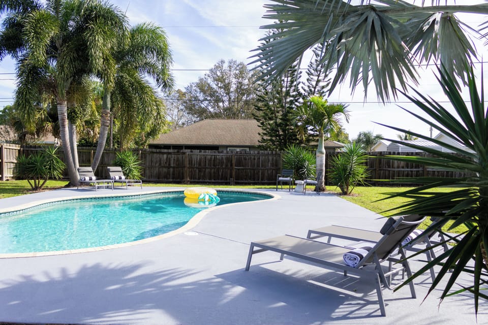 Pool Area with Mature, Tropical Landscaping