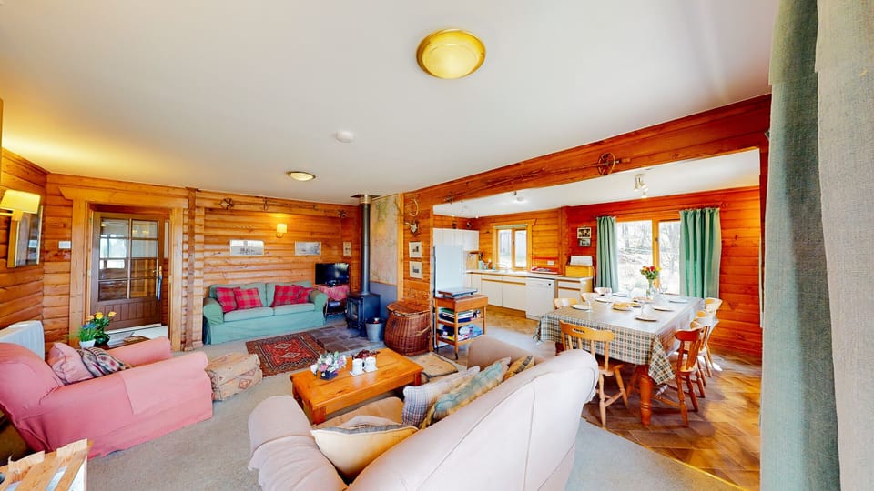 Spacious living room and dining area