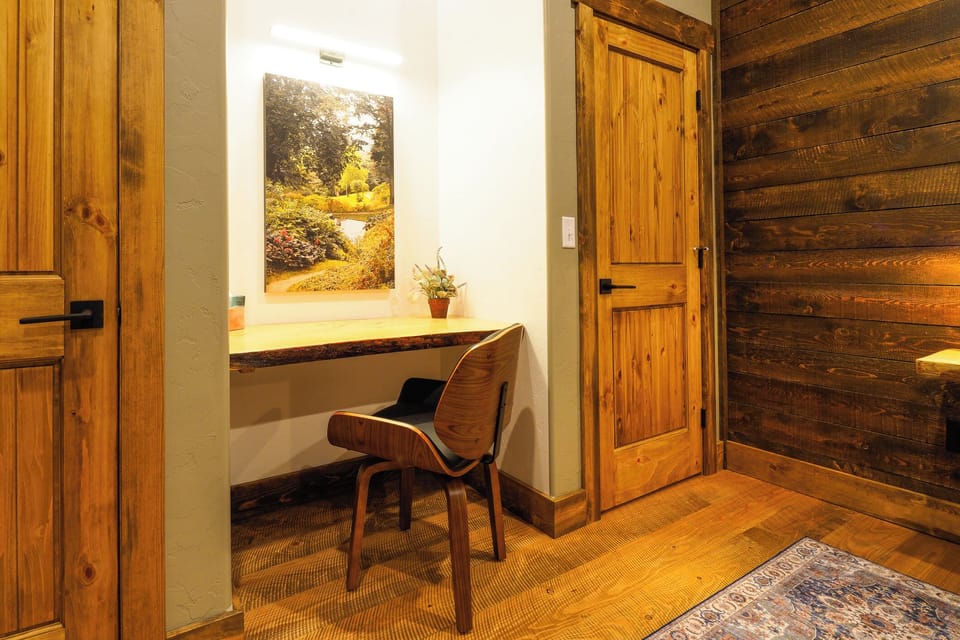 Primary suite's desk for remote work.