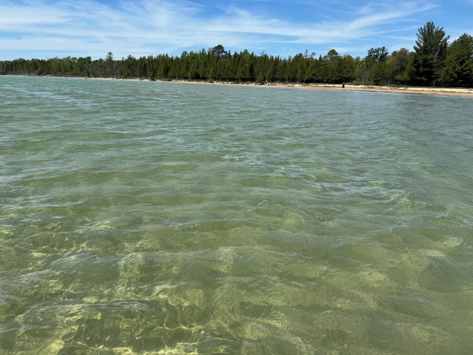 Beautiful Lake Charlevoix while boating