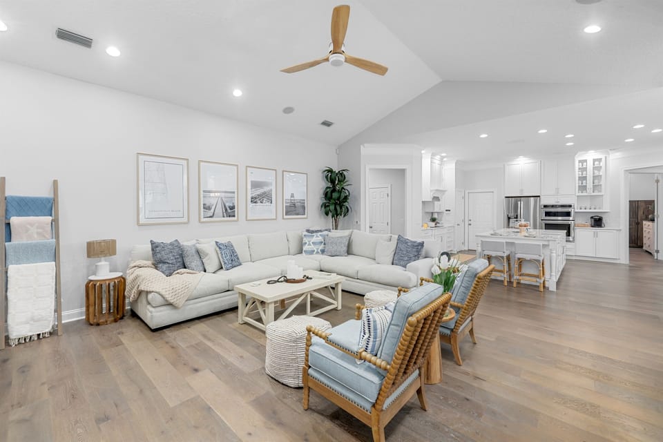 Bright, open living space made for entertaining