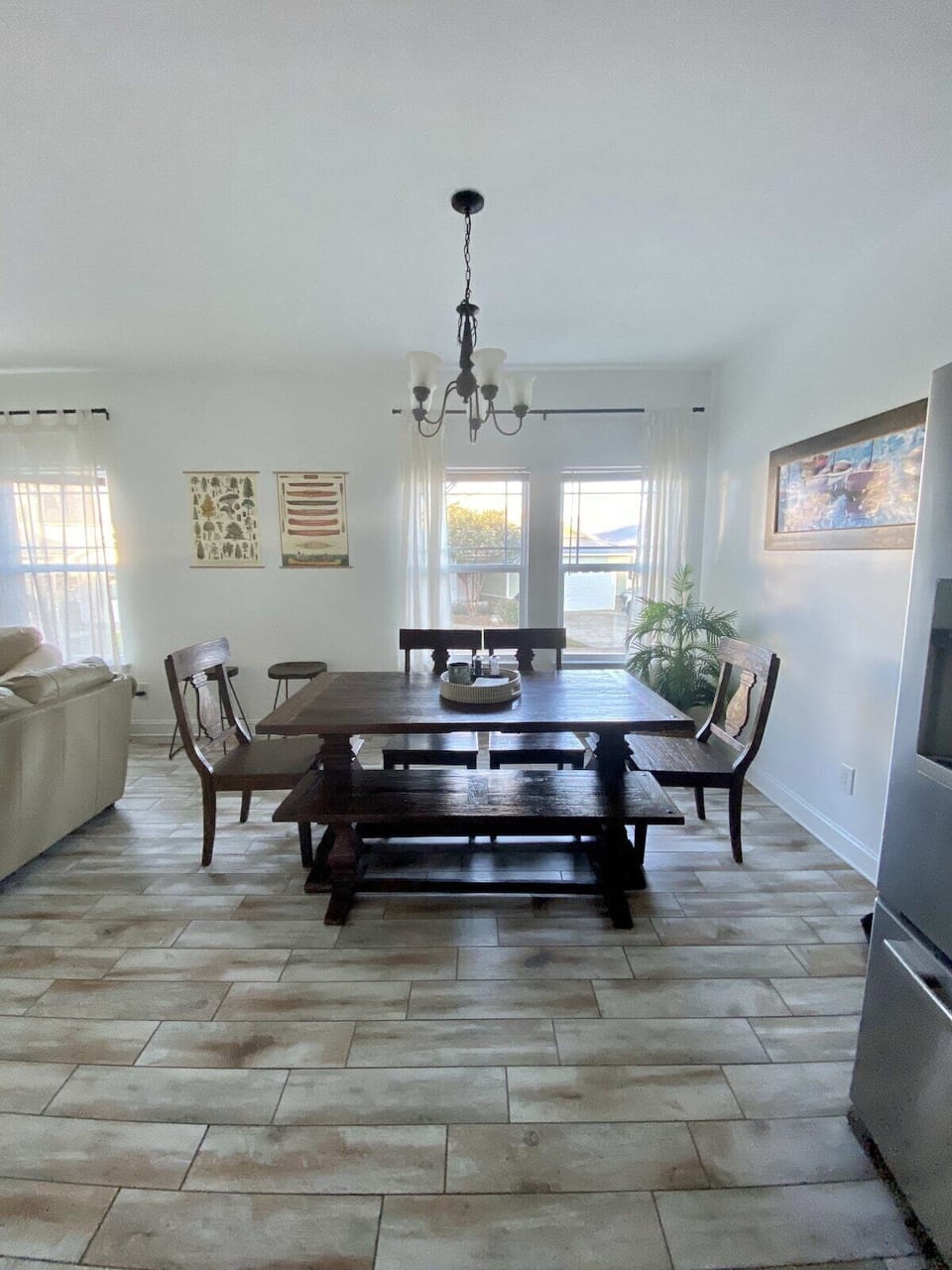 Main Dining Room with seating for 6 and now has a additional bar with added seats.