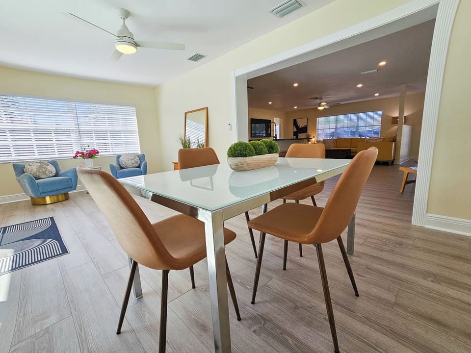 Dining Room Opens into Kitchen and Living Room
